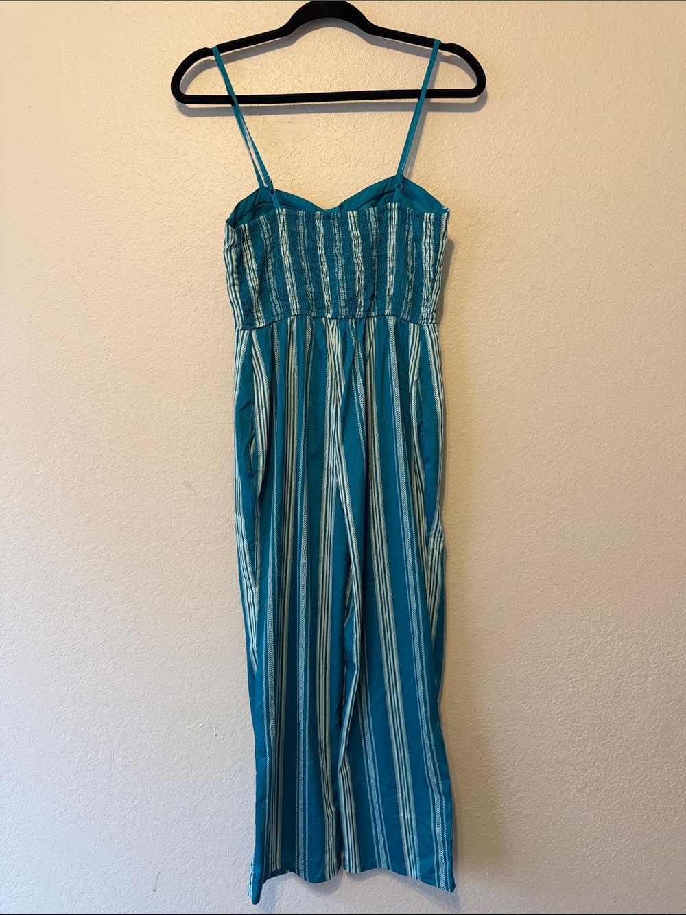 Band of Gypsies Teal Striped Bustier Jumpsuit - Picture 5 of 6
